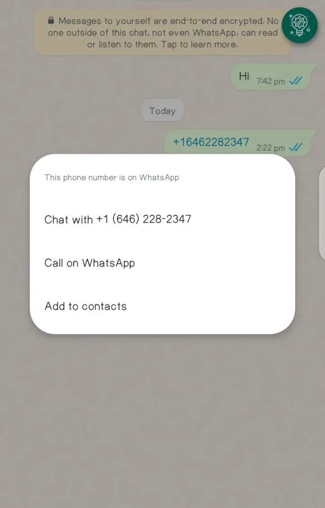 how to send message on whatsapp without saving number